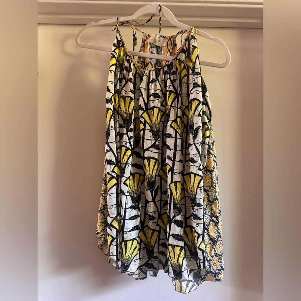 Love Sam Black and Yellow Patterned Blouse One Size